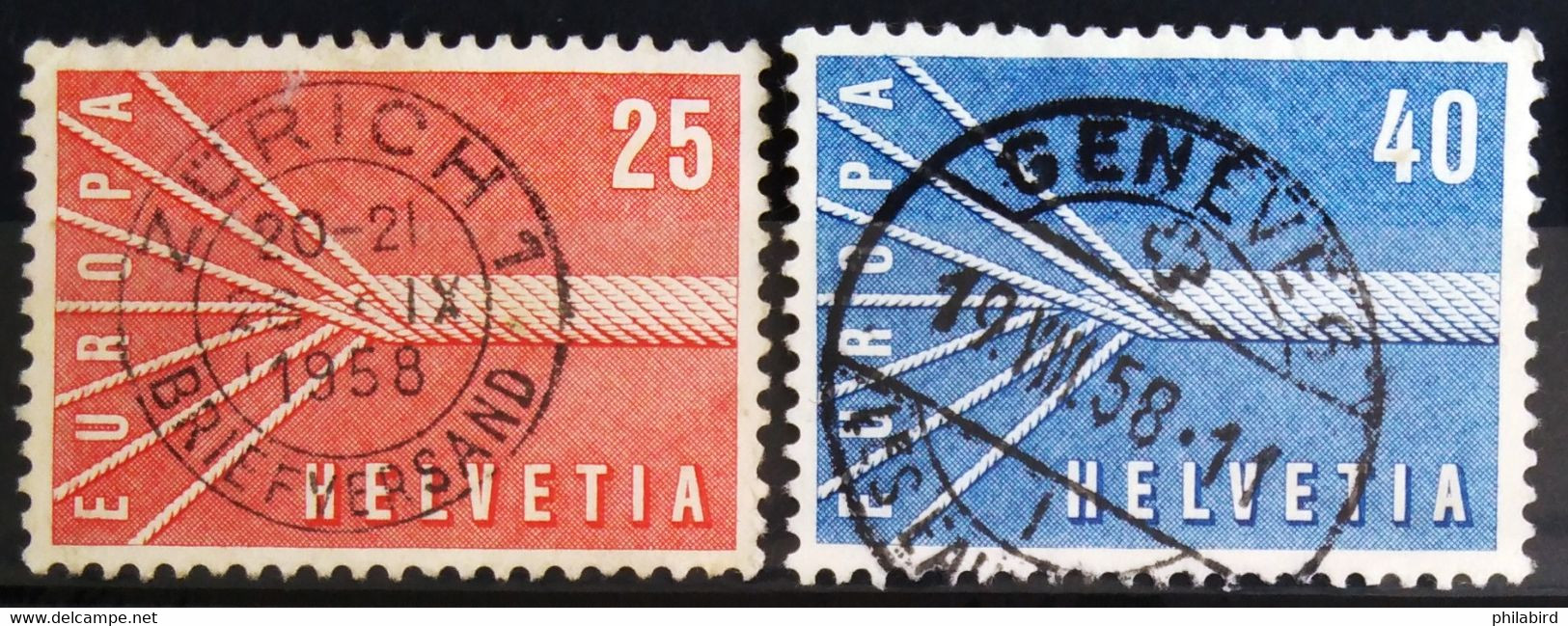 EUROPA 1957 - SUISSE                      N° 595/596                      OBLITERE - 1957