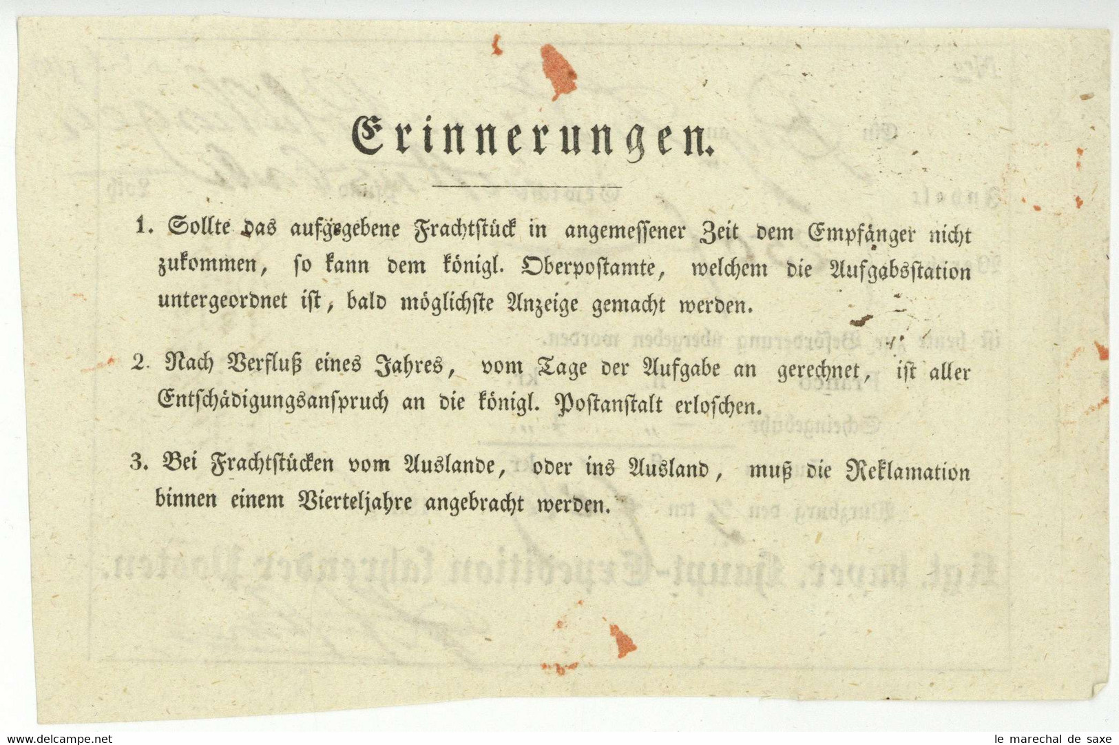 Würzburg 1836 Postschein Königlich Bayerisches Postamt Nach Ansbach Expedition Fahrender Posten - 1800 – 1899