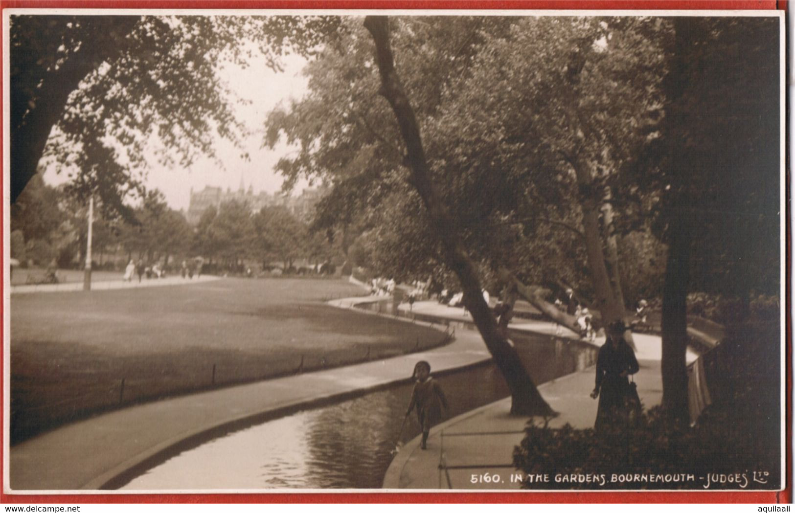 Great Britain, Bournemouth, The Gardens. Cartolina Foto B/n Inizio '900 - Bournemouth (avant 1972)