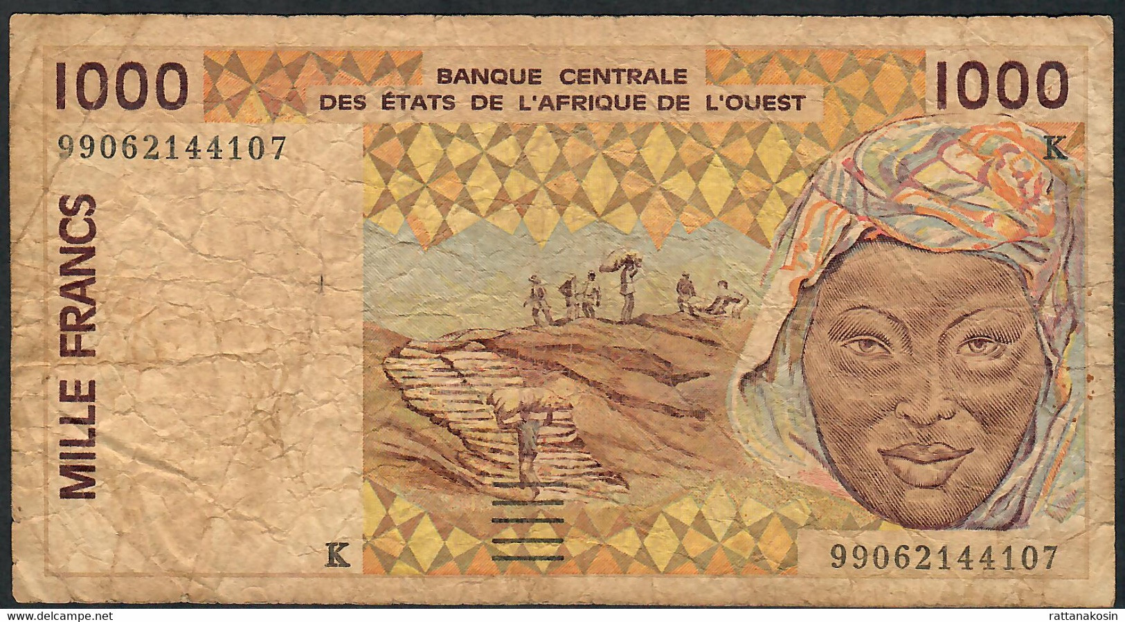 W.A.S.  SENEGAL P711Ki 1000 FRANCS (19)99 1999 Signature 29 FINE - Westafrikanischer Staaten