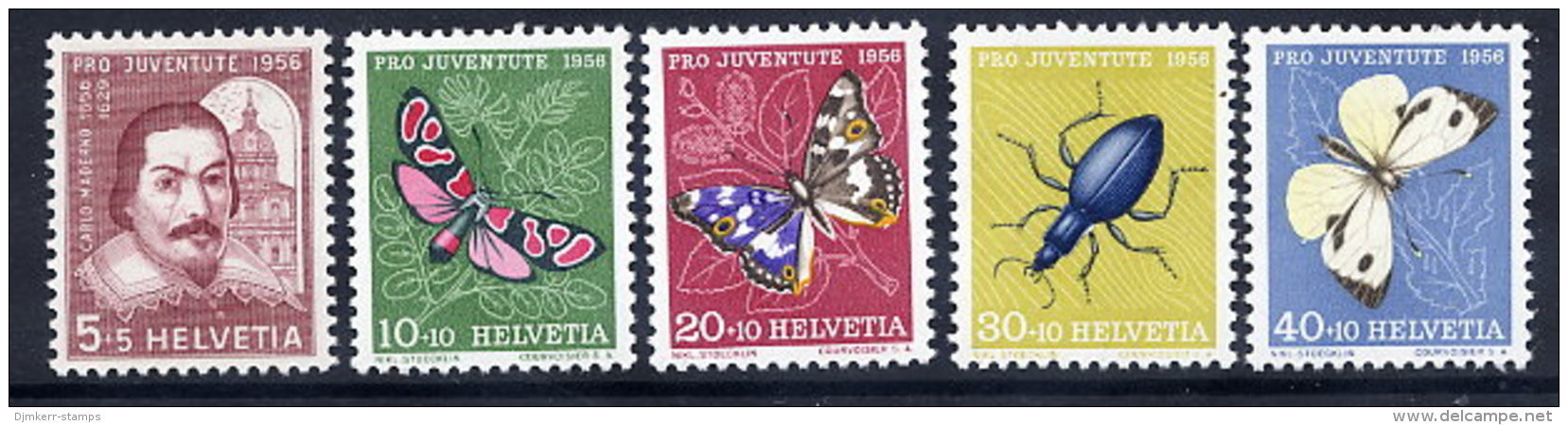 SWITZERLAND 1956 Pro Juventute Set MNH / **.  Michel 632-36 - Nuevos