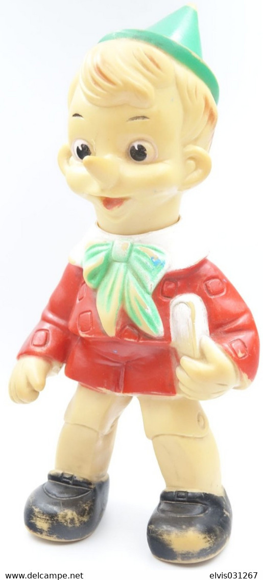 PIEPER POUET SQUEAKY: LEDRAPLASTIC PINOCCHIO PINOKIO - RaRe Collector - L=23.5  -1960's - ELEPHANT - Rubber - Vinyl - Smurfs