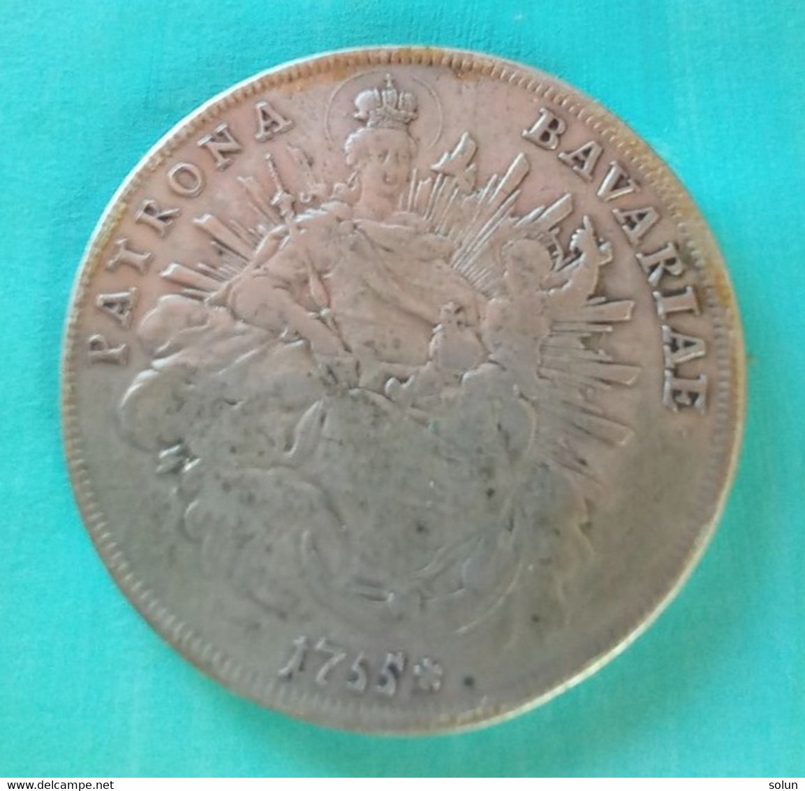 GERMANY  Patrona Bavariae 1755 TALER BAVARIA Silver Coin - Taler & Doppeltaler