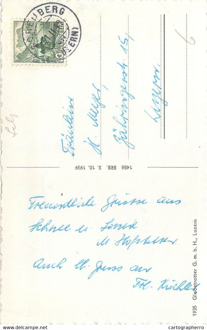 Switzerland Postcard Kurort Sorenberg Skigebiet Von Hagleren Gegen Schwarzenegg 1949 - Egg