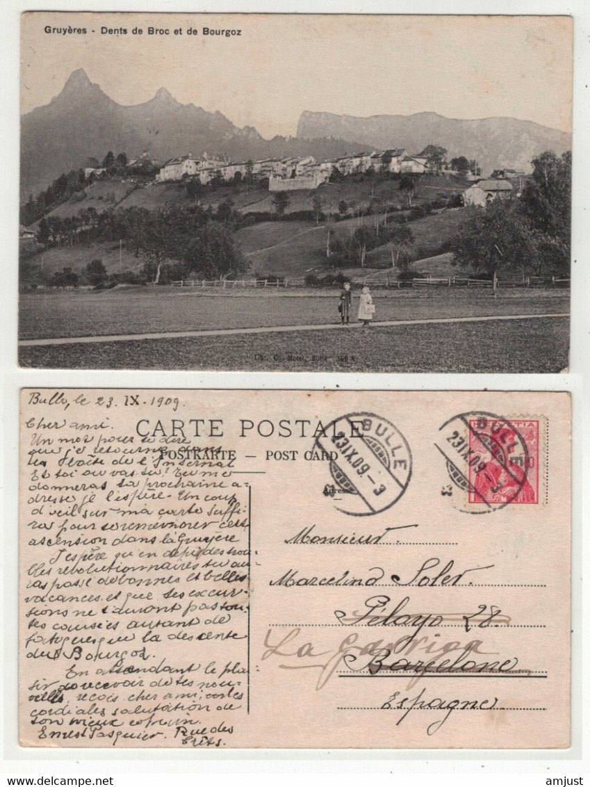 Suisse // Schweiz //  Fribourg  // Gruyères, Dents De Broc Et De Bourgoz (Edit. Charles Morel, Bulle No.399A) - Broc