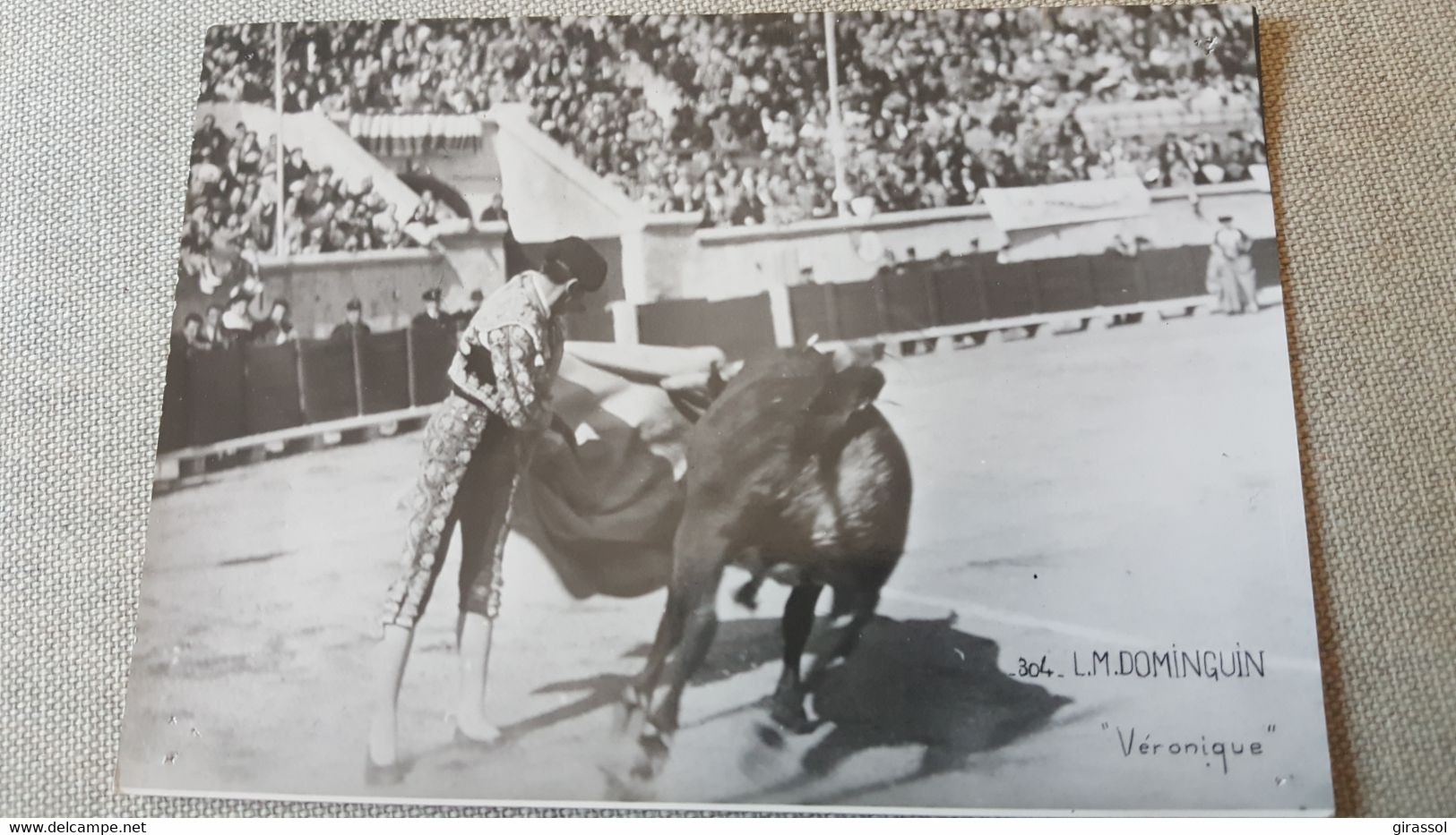 CPSM PHOTO RENAUD ST GILLES GARD ARENES CORRIDA PASSE DE TORERO 304 L M DOMINGUIN VERONIQUE - Stiere