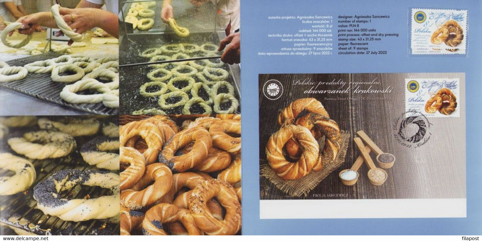 Poland 2022 Booklet / Polish Regional Products, Protected Geographical Indication, Food, Bagel, With Stamp MNH** - Postzegelboekjes