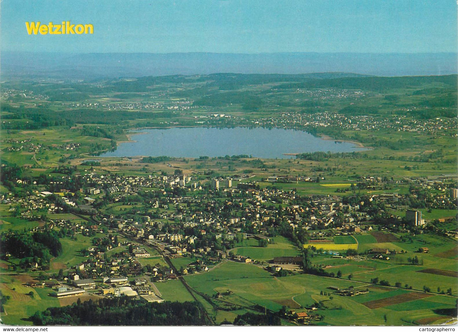 Switzerland Postcard Wetzikon Im Zurcher Oberland Aerial View 1984 - Wetzikon