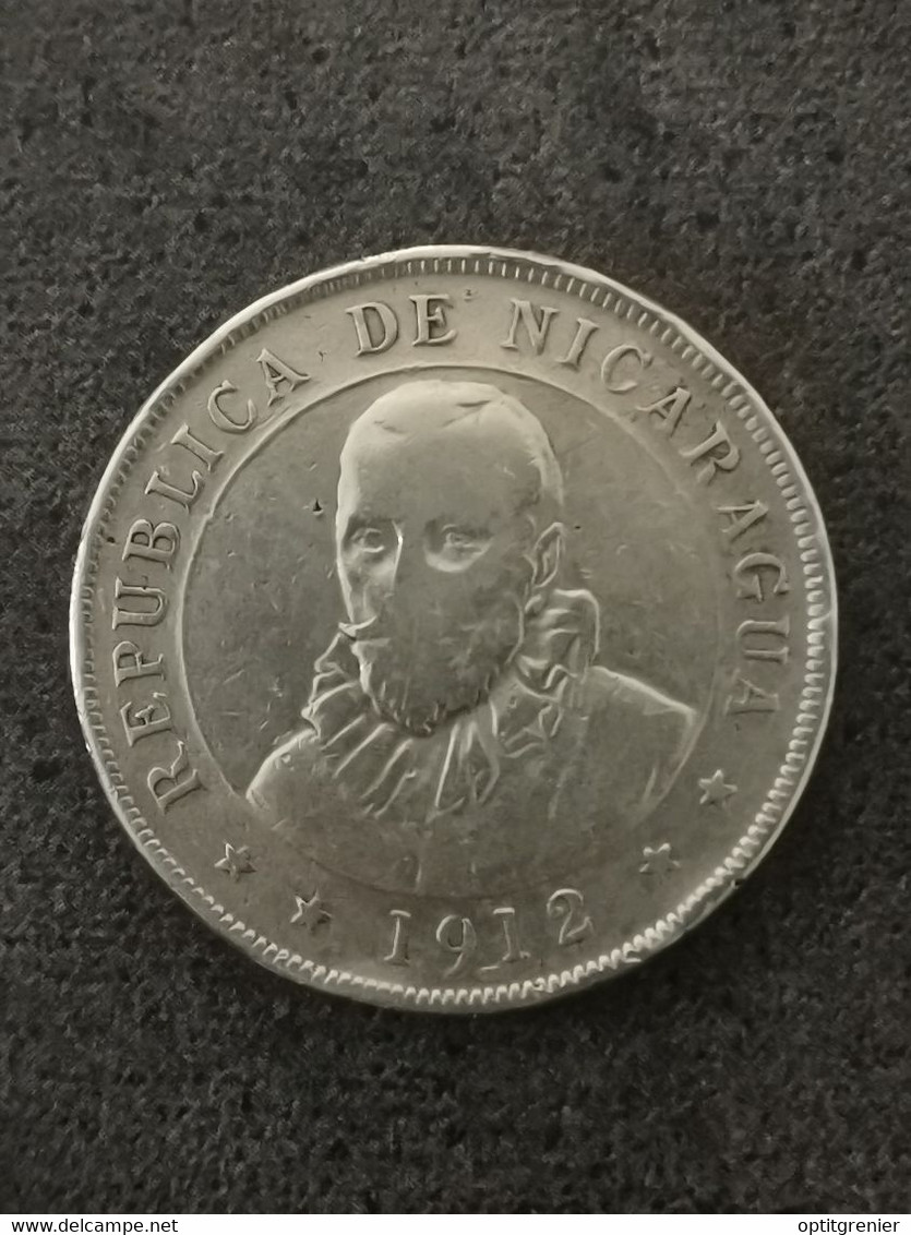 50 CENTAVOS 1912 ARGENT NICARAGUA 260 000 EX. SILVER - Nicaragua