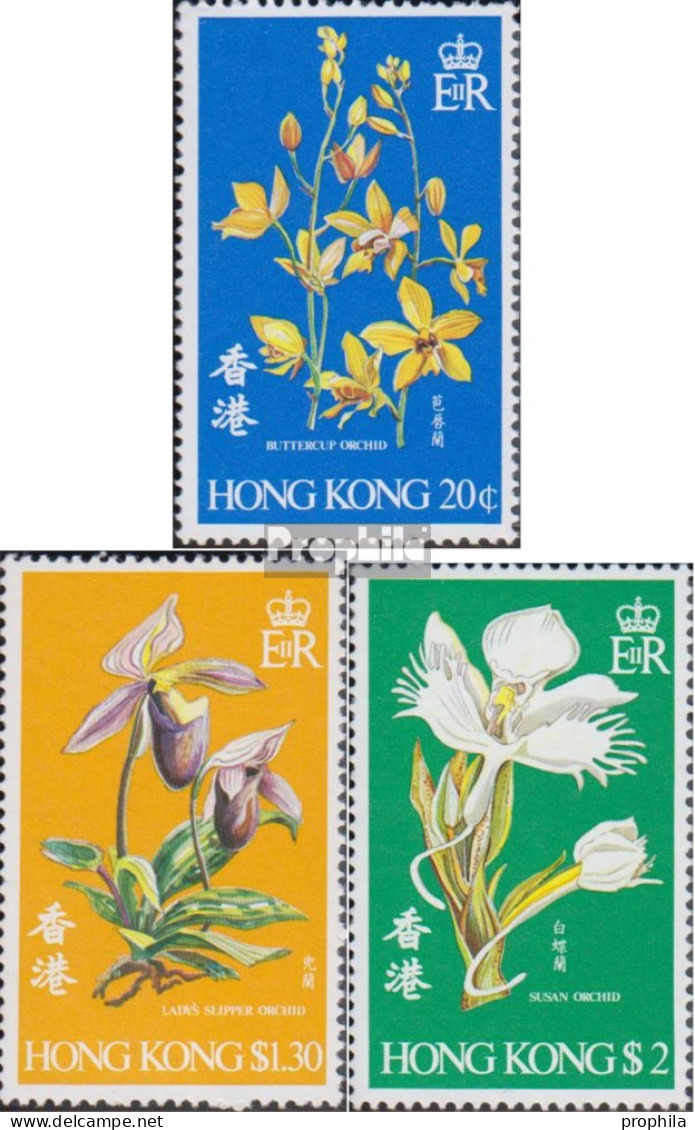 Hongkong 341-343 (kompl.Ausg.) Postfrisch 1977 Orchideen - Nuovi