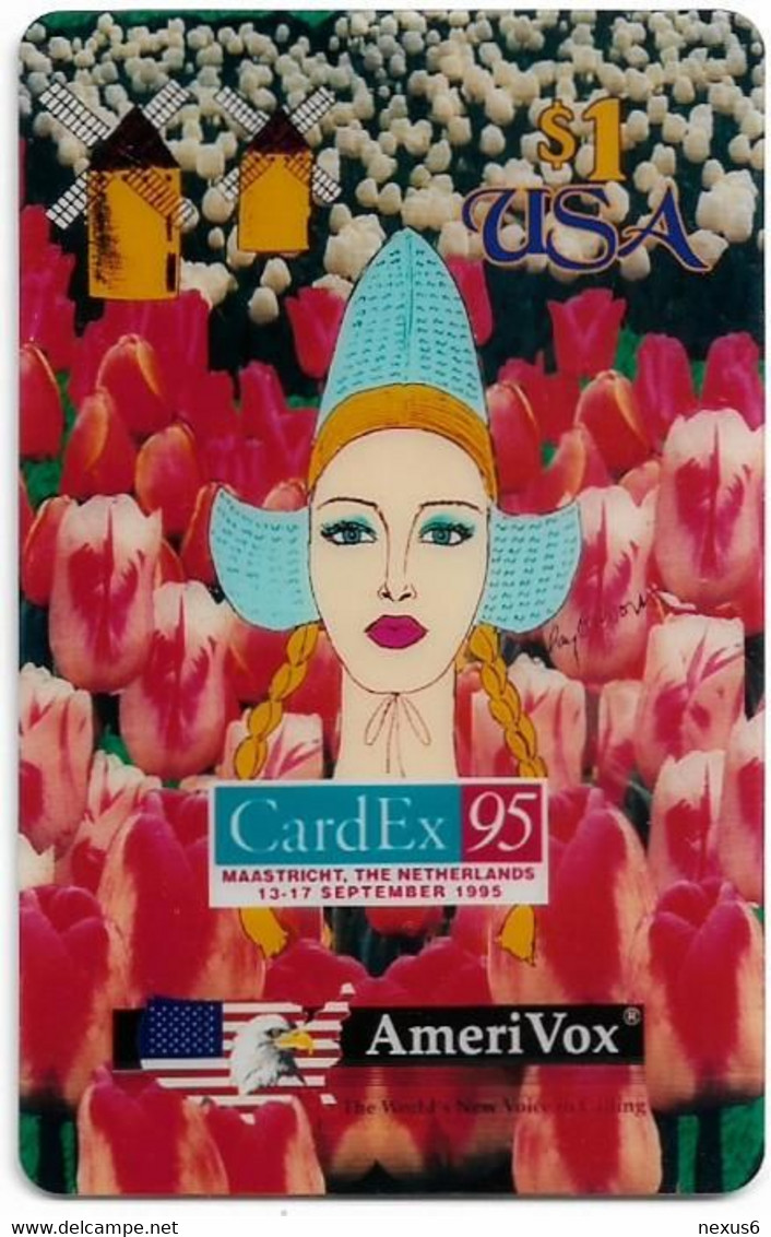 USA - AmeriVox - CardEx '95 Maastricht, Dutch Dreams, 13.09.1995, Remote Mem. 1$, 2.500ex, Mint - Amerivox