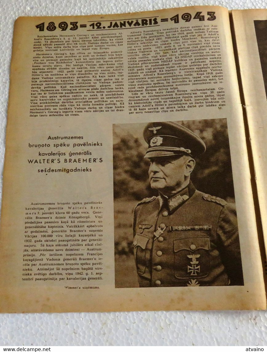 WW2 LATVIAN VINTAGE MAGAZINE "LAIKMETS" ISSUED 1943 YEAR - Autres & Non Classés