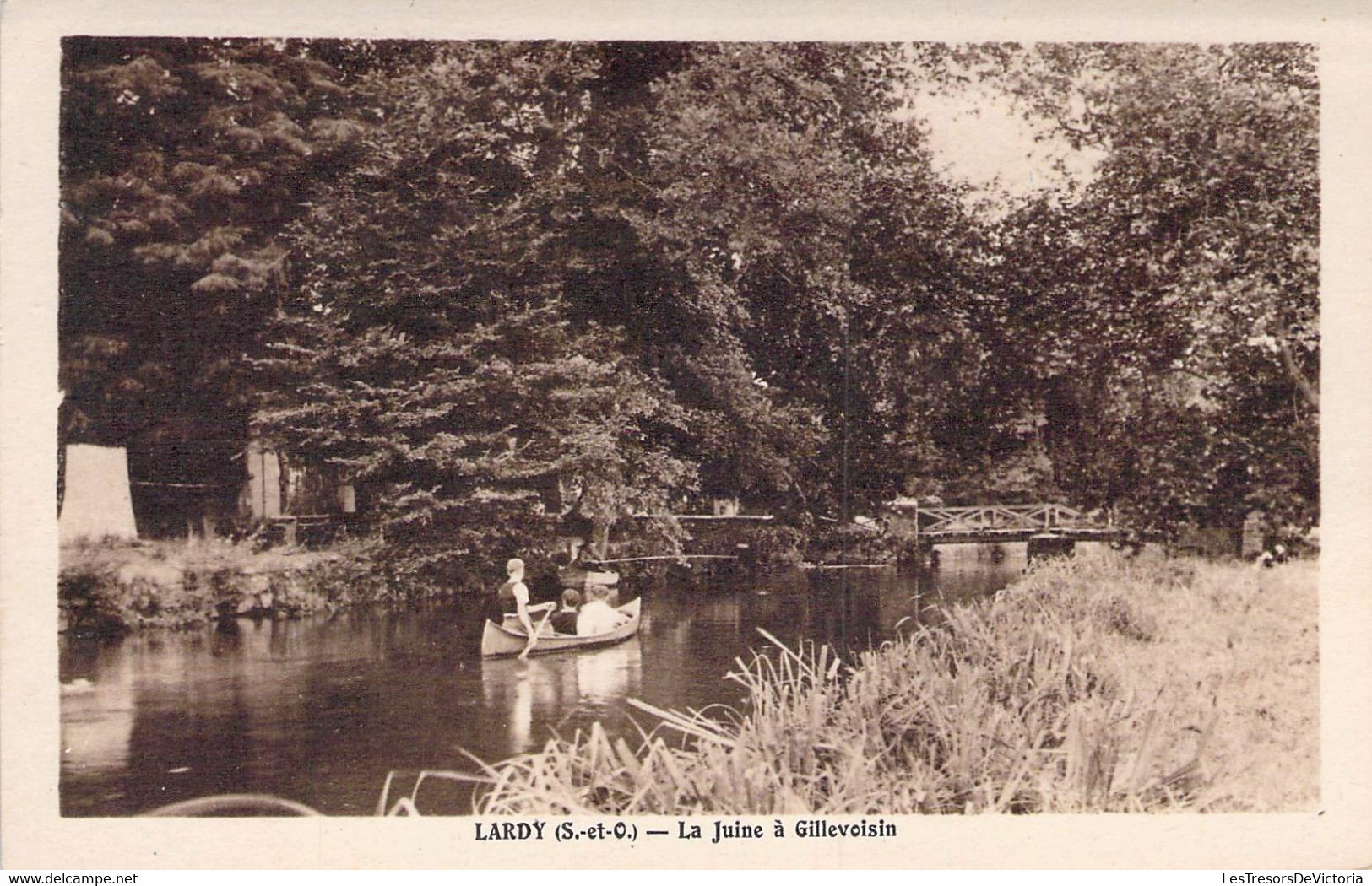 CPA - 91 - LARDY - La Juine à Gillevoisin - Barque - Edition D'Art Rameau ETAMPES - Lardy