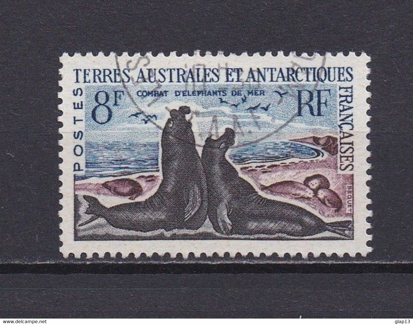 TAFF 1959 TIMBRE N°13C OBLITERE ELEPHANT DE MER - Used Stamps