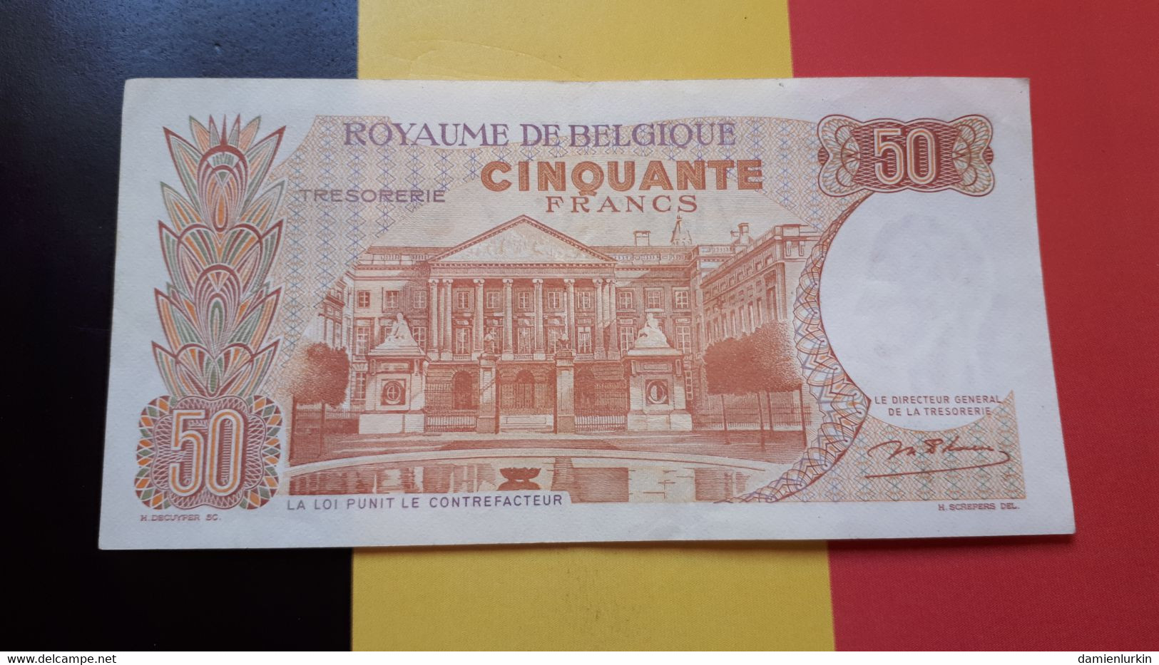 BELGIQUE/BELGIE 50 FRANCS 1966 D'HAESE TYPE II SERIE R PEU CIRCULé P-139a.1 - 50 Francs