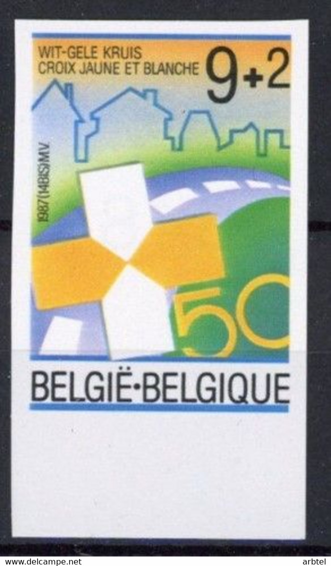 BELGICA SELLO SIN DENTAR IMPERFORATE CROIX JAUNE ET BLANCHE ONG - Against Starve