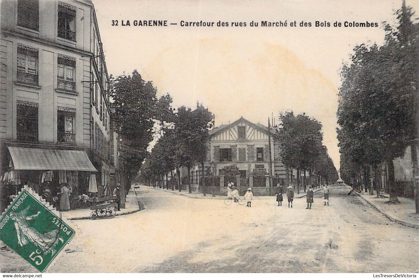CPA - 92 - LA GARENNE - Carrefour Des Rues Du Marché Et Des Bois De Colombes - Commerces - Enfants - La Garenne Colombes