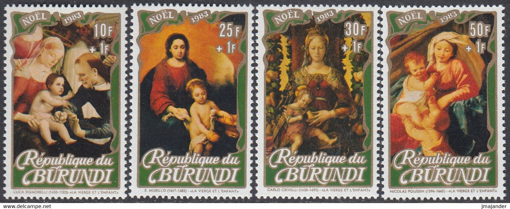 Burundi 1983 - Christmas: Religious Paintings (Virgin And Child) - Mi 1609-1612 ** MNH - Neufs