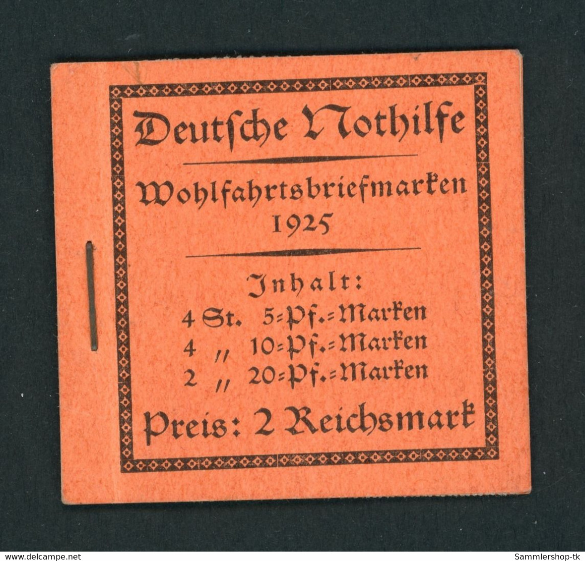 Deutsches Reich Markenheftchen 18.3 Deutsche Nothilfe Postfrisch - Rarität - Booklets