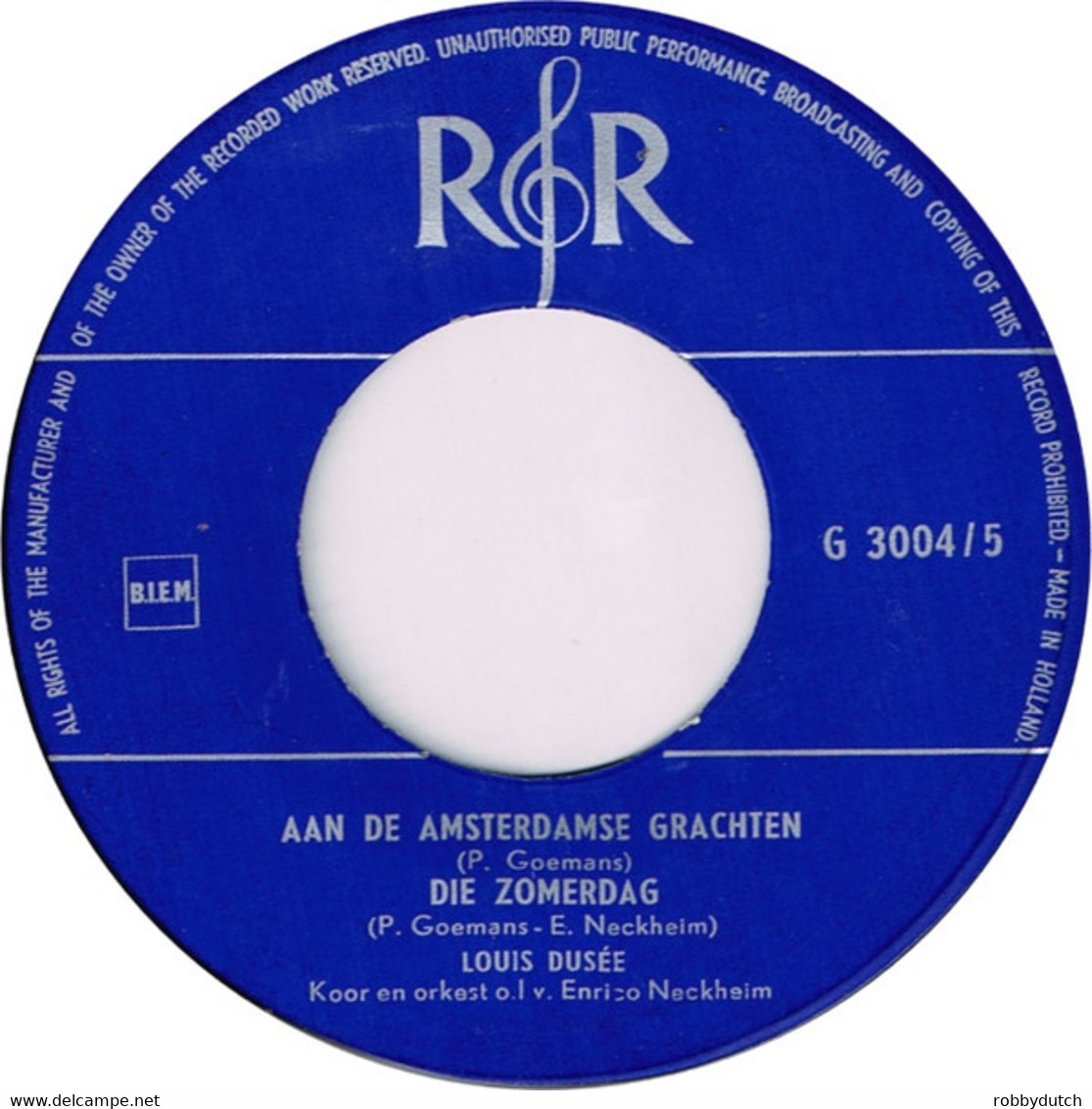 * 7" EP * LOUIS DUSÉE - AAN DE AMSTERDAMSE GRACHTEN (Holland - Other - Dutch Music