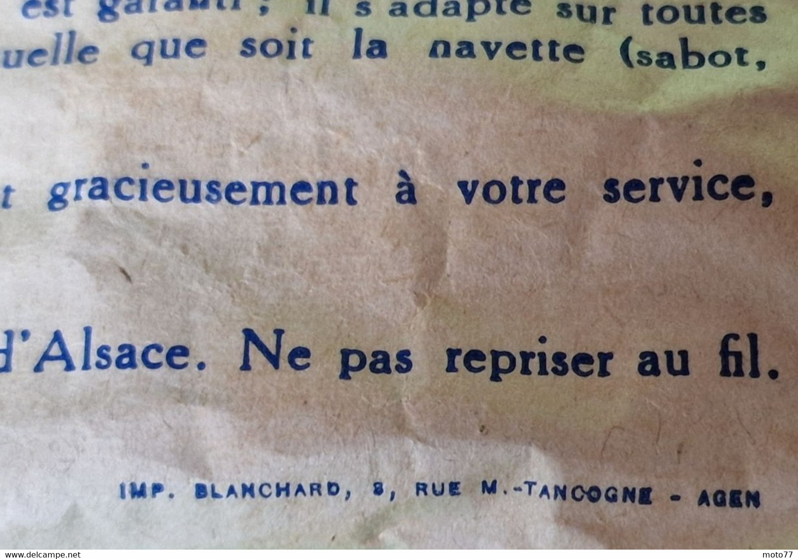 Lot 2 Anciens Documents MACHINE à COUDRE - Repriseur - Vers 1928 - Environ 13x21 Cm Et 11.5x18.5 Cm - Supplies And Equipment