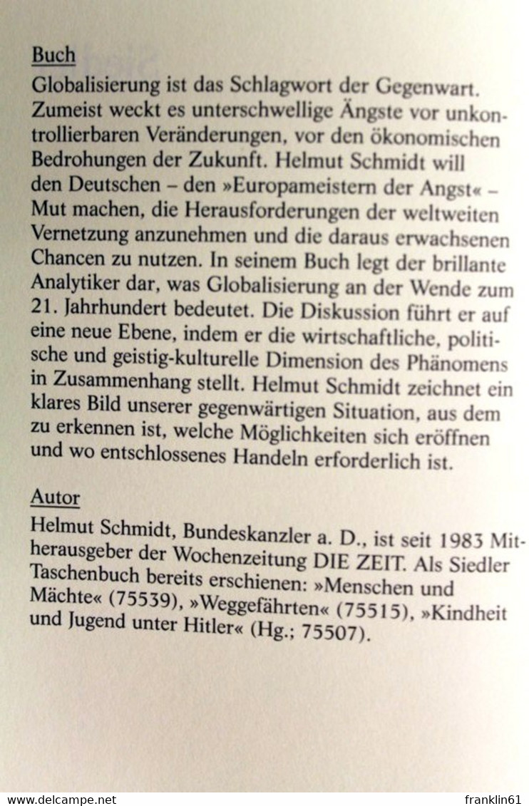 Globalisierung. Politische, ökonomische Und Kulturelle Herausforderungen. - Politique Contemporaine