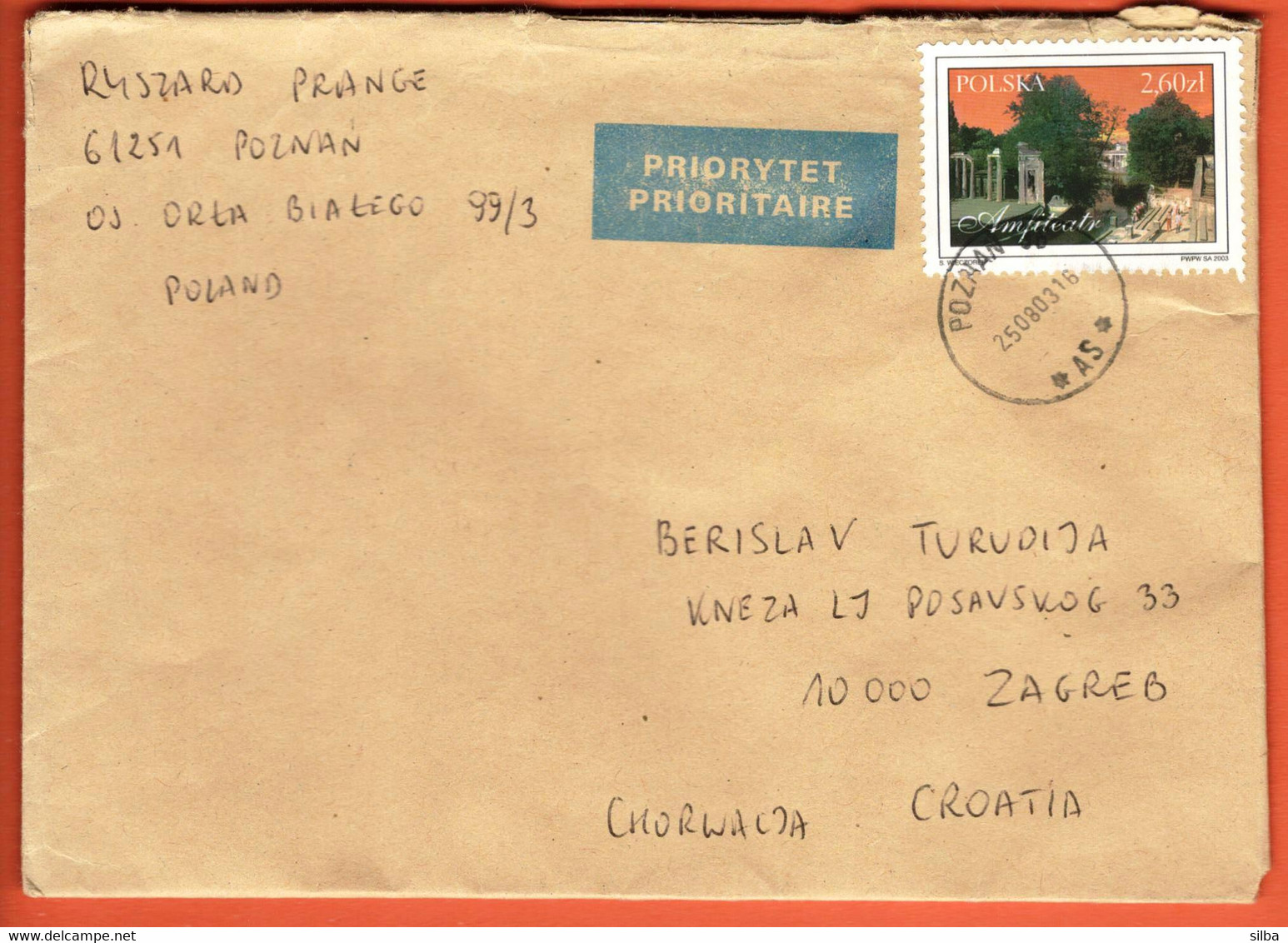 Poland Poznan 2003 / Amfiteatr Amphitheater 2.60 Zł Lazienkowski Park - Cartas & Documentos