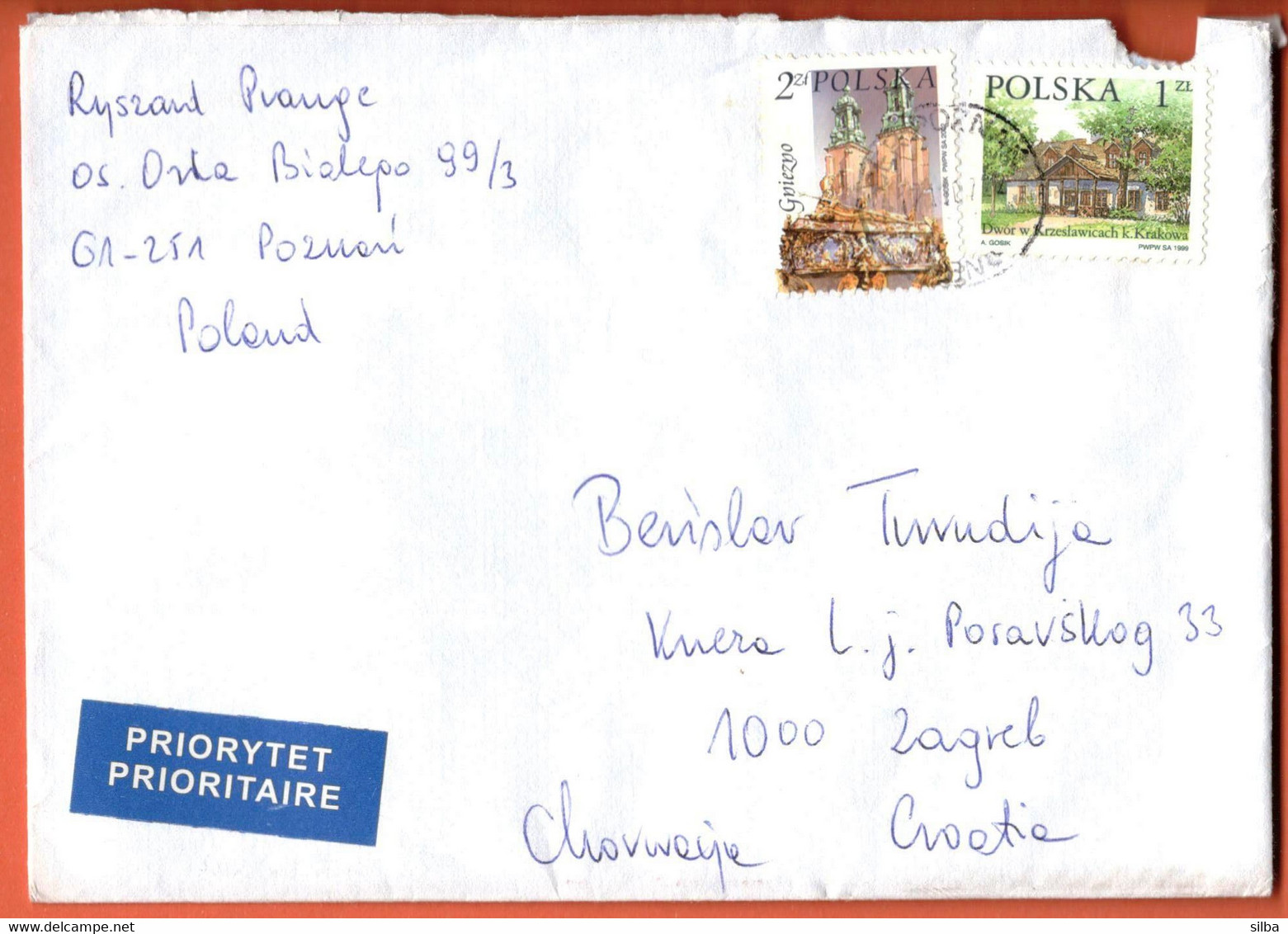 Poland Poznan 2007 / 1999 Polish Manor House Krzeslawice Krakow 1 ZL, 2002 Gniezno 2 ZL - Storia Postale