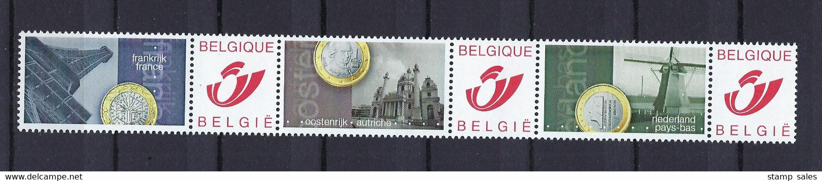 België Duostamp De Euro (Frankrijk, Oostenrijk, Nederland) MNH ** POSTFRIS ZONDER SCHARNIER SUPERBE - Autres & Non Classés