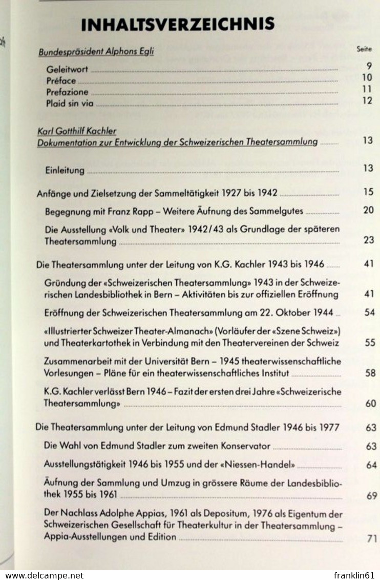 Schweizerische Theatersammlung 1927 - 1985. - Théâtre & Danse