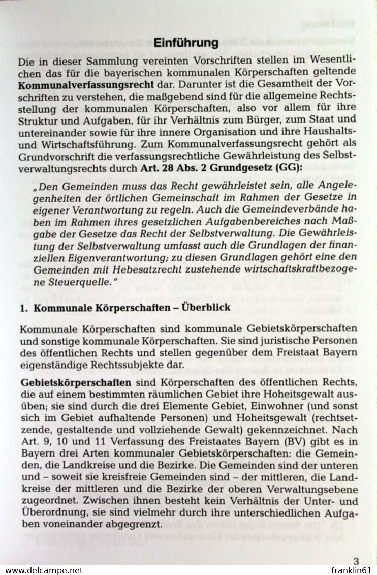 Kommunalverfassungsgesetze Bayern : Textausgabe. - Recht