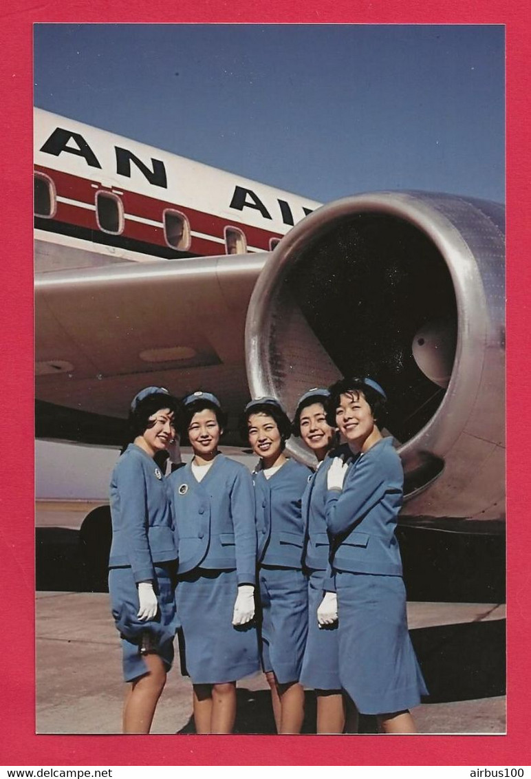 BELLE PHOTO REPRODUCTION AVION PLANE FLUGZEUG - JAPAN AIRLINES HOTESSES DE L'AIR - Aviation