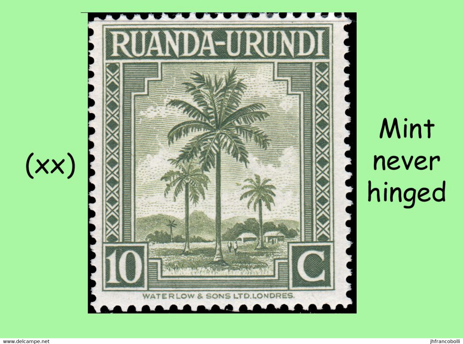 1942 ** RUANDA-URUNDI = RU 127 MNH PALM OIL SET OLIVE TREE ( BLOCK X 4 STAMPS WITH ORIGINAL GUM+PAGE BORDER ) - Unused Stamps