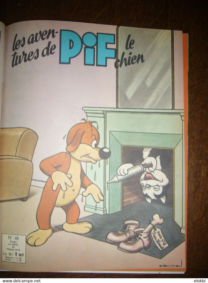 Les aventures de Pif le chien n°42  (3ème série) d’août 1961 à n°47 de janvier 1962 reliés dans un album n°5