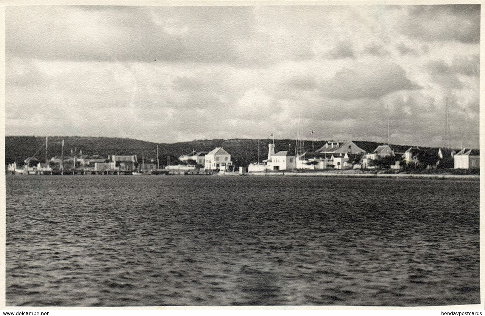 Bonaire, N.A., Panorama From The Sea (1950s) Foto Heit RPPC Postcard - Bonaire