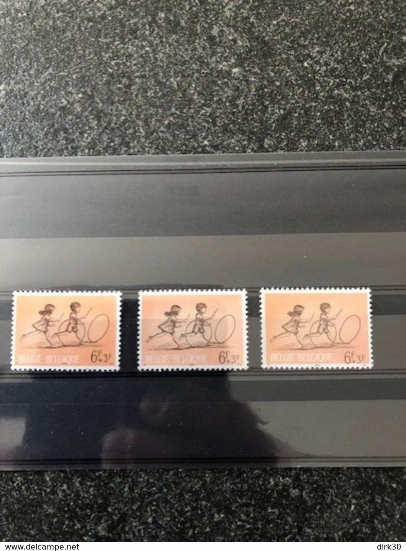 Belgie 1966 1402 Curiositeit Nuance & Jaartal 1966 Binnen En Buiten Kader MNH - Unclassified