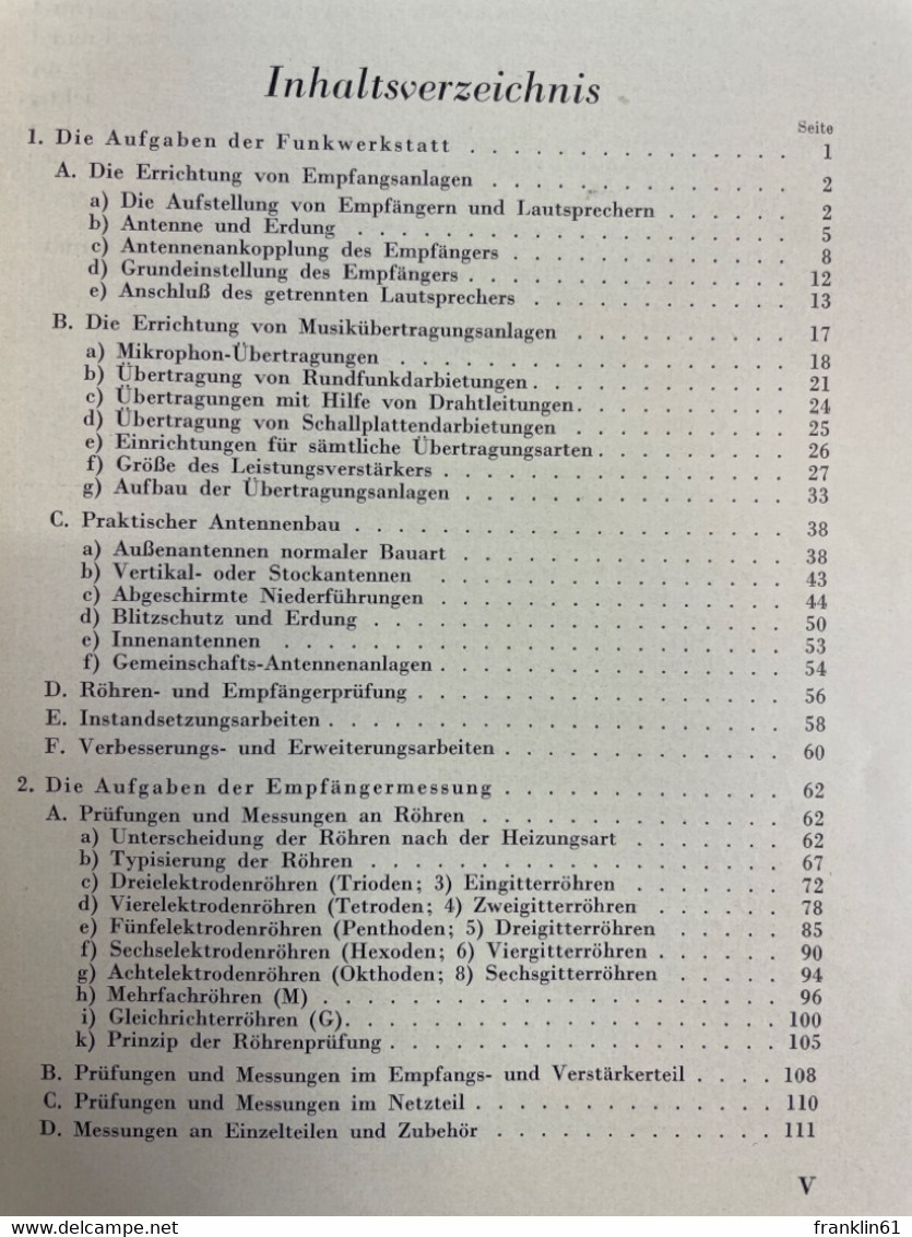 Funktechnisches Praktikum : Handbuch Für Funktechniker, Funkhändler, Funkwarte Und Amateure. - Technique