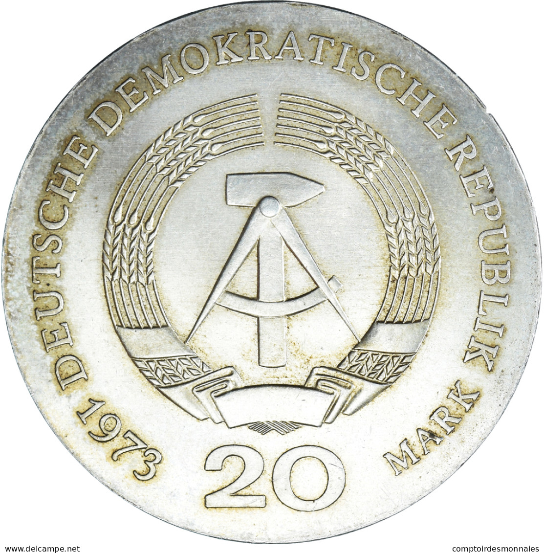 Monnaie, République Démocratique Allemande, 20 Mark, 1973, 60th Anniversary - - Conmemorativas