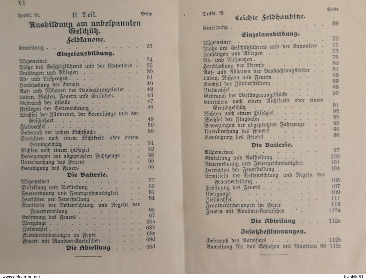 Exerzier-Reglement Für Die Feldartillerie. Vom 26. März 1907. - Police & Militaire