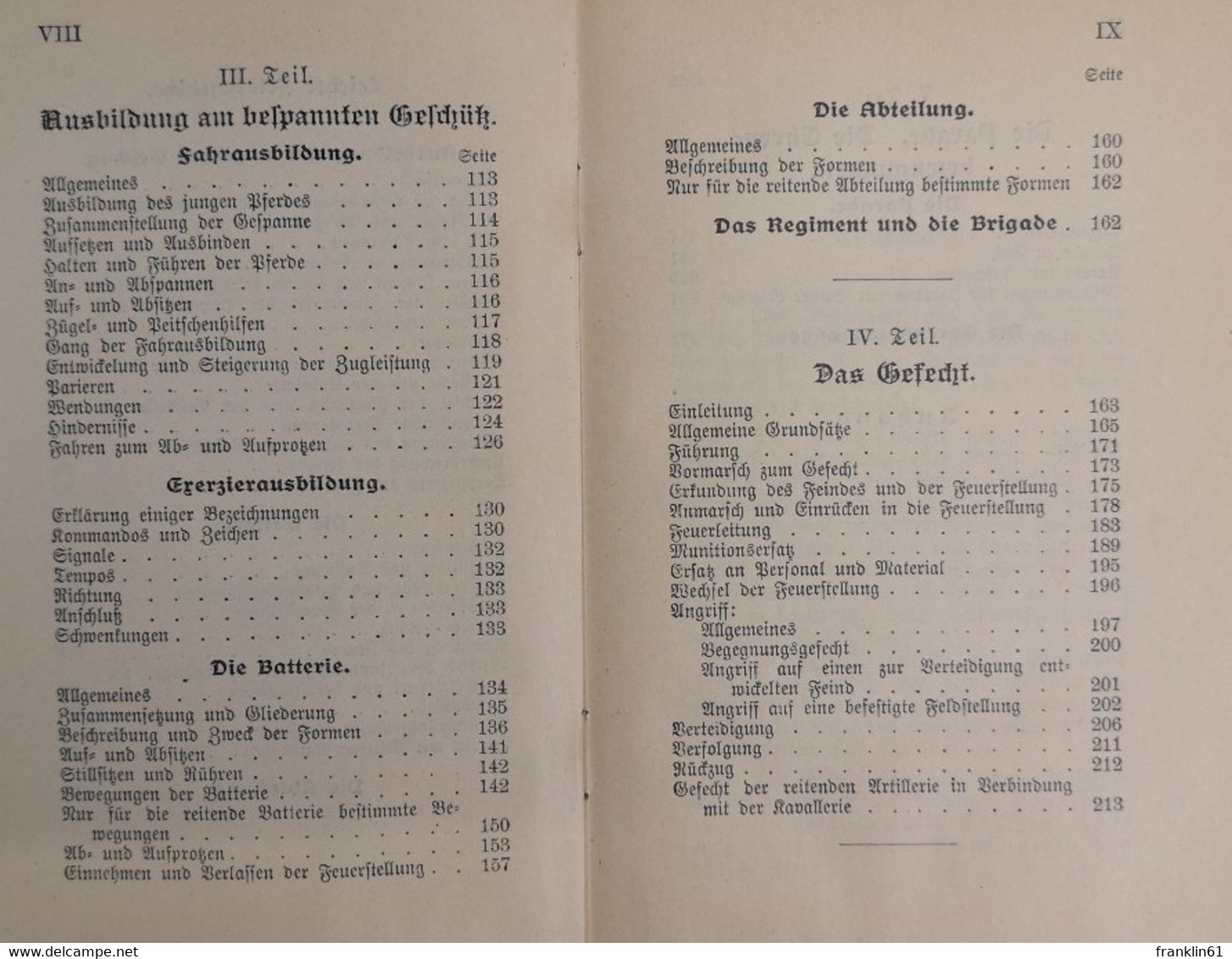 Exerzier-Reglement Für Die Feldartillerie. Vom 26. März 1907. - Militär & Polizei
