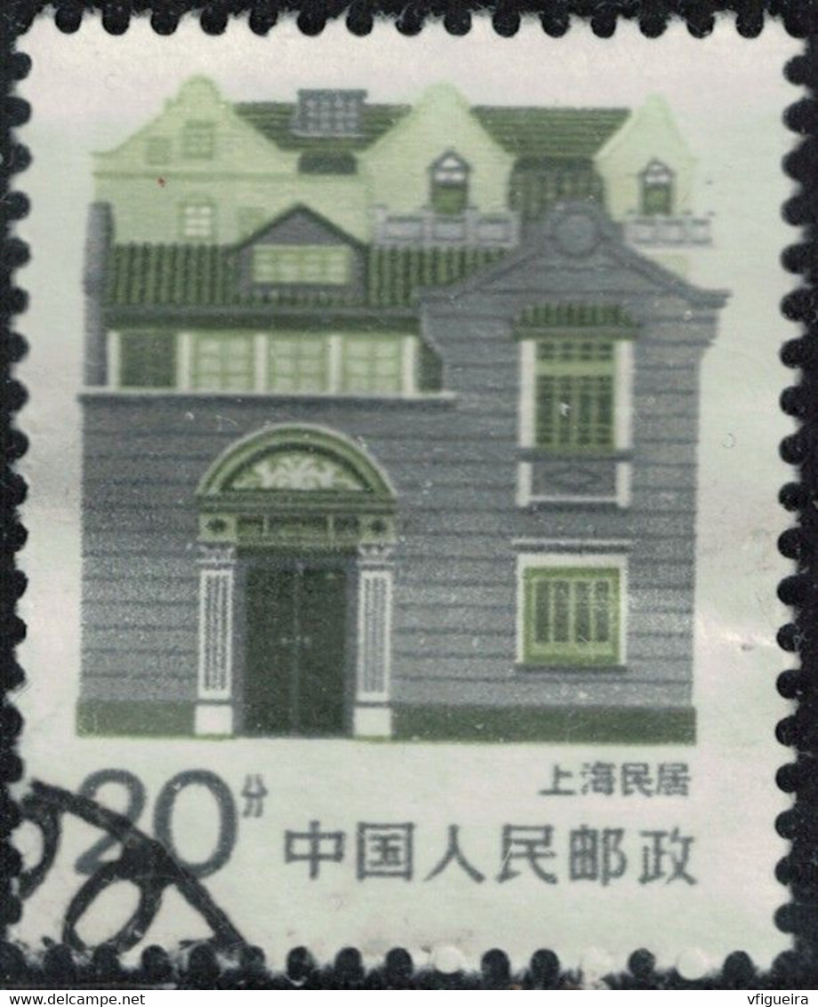 Chine 1986 Oblitéré Used Architecture Maisons Traditionnelles Shanghai Y&T CN 2780 SU - Gebruikt