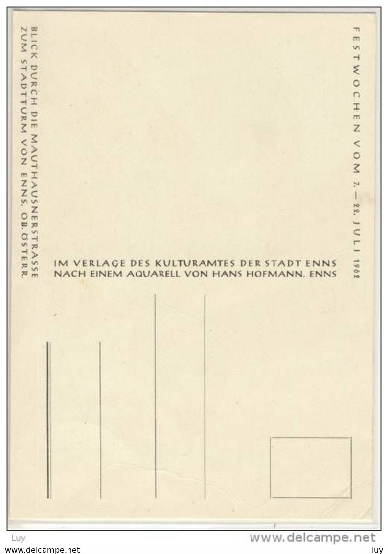 ENNS -  1962 Festwochen Zu 750 Jahre Stadternennung, Blick Mauthausnerstr. Zum Stadtturm - Enns