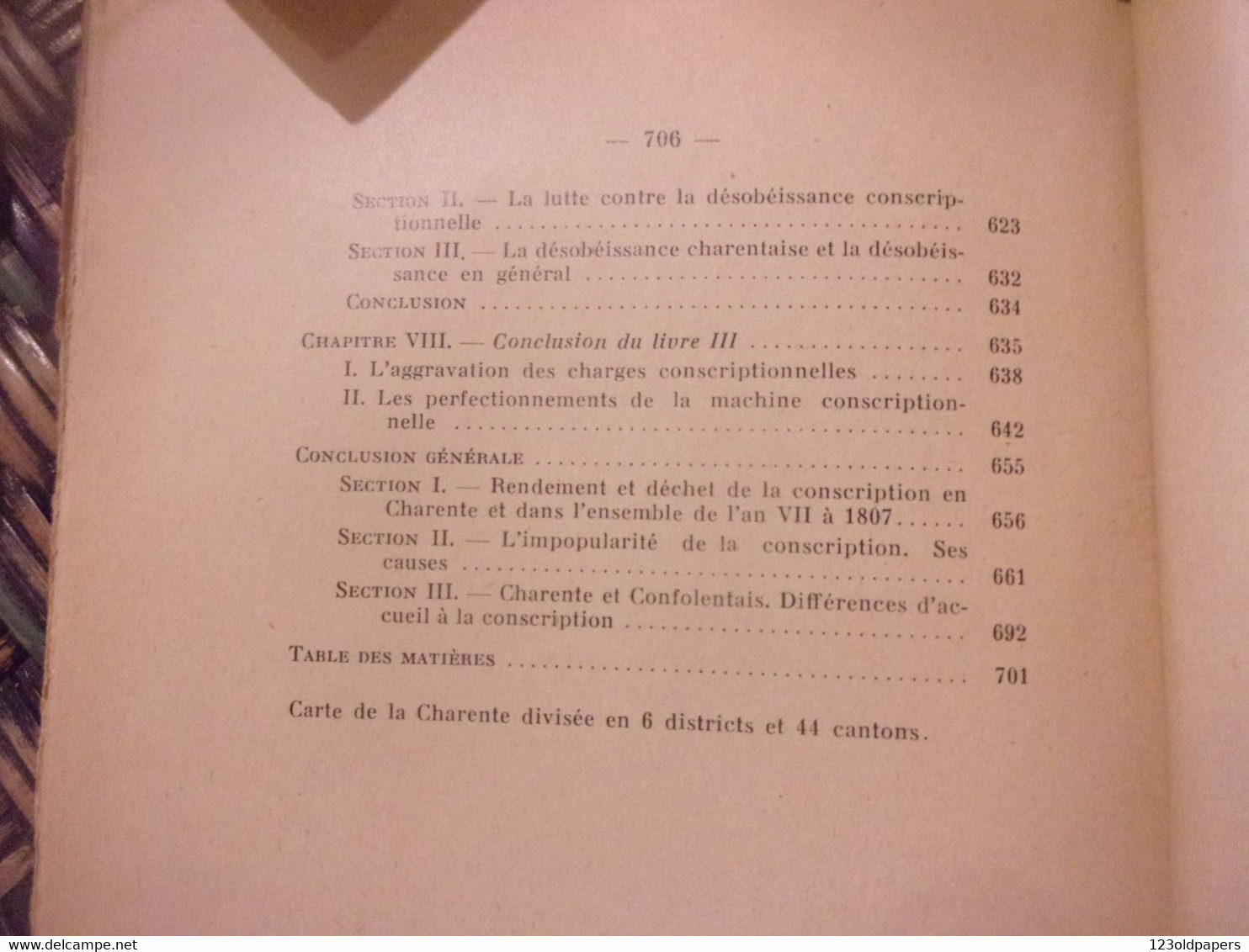 ♥️  1937 gustave vallee la CONSCRIPTION DANS DEPARTEMENT DE LA CHARENTE  1798 / 1807 SIREY  REVOLUTION FRANCAISE