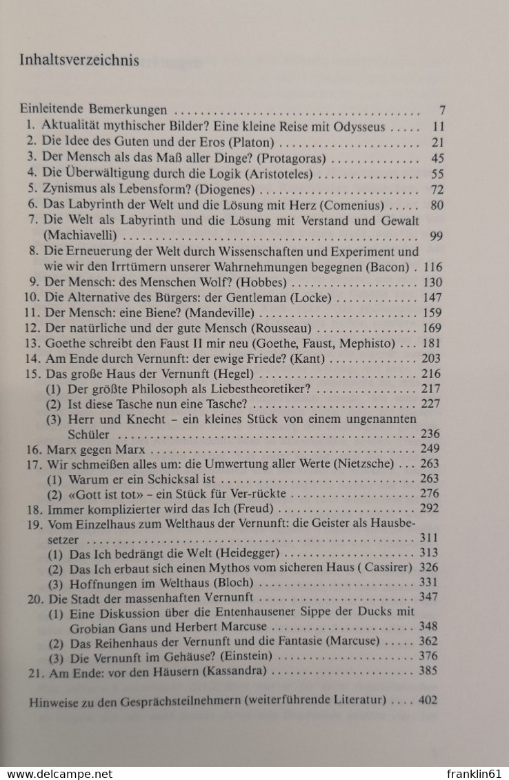 Häuser Der Vernunft. Meine Gespräche Mit Philosophischen Denkern Des Abendlandes. - Philosophie