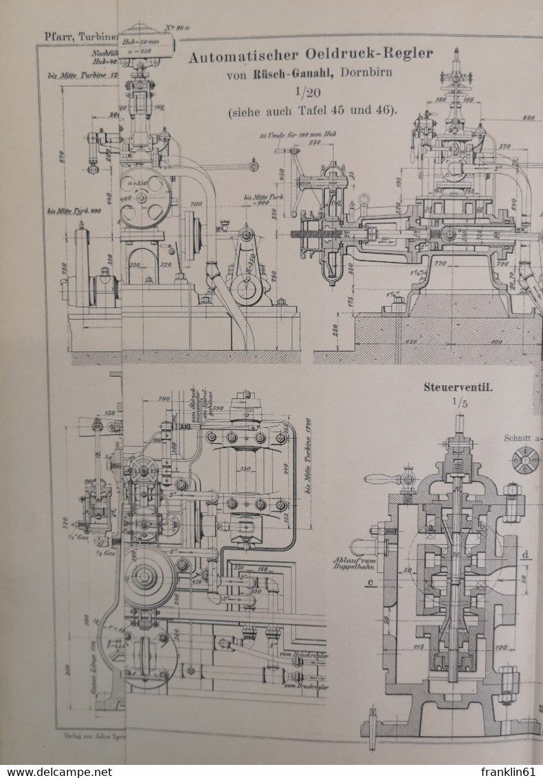 Die Turbinen für Wasserkraftbetrieb. Ihre Theorie und Konstruktion. Atlas.