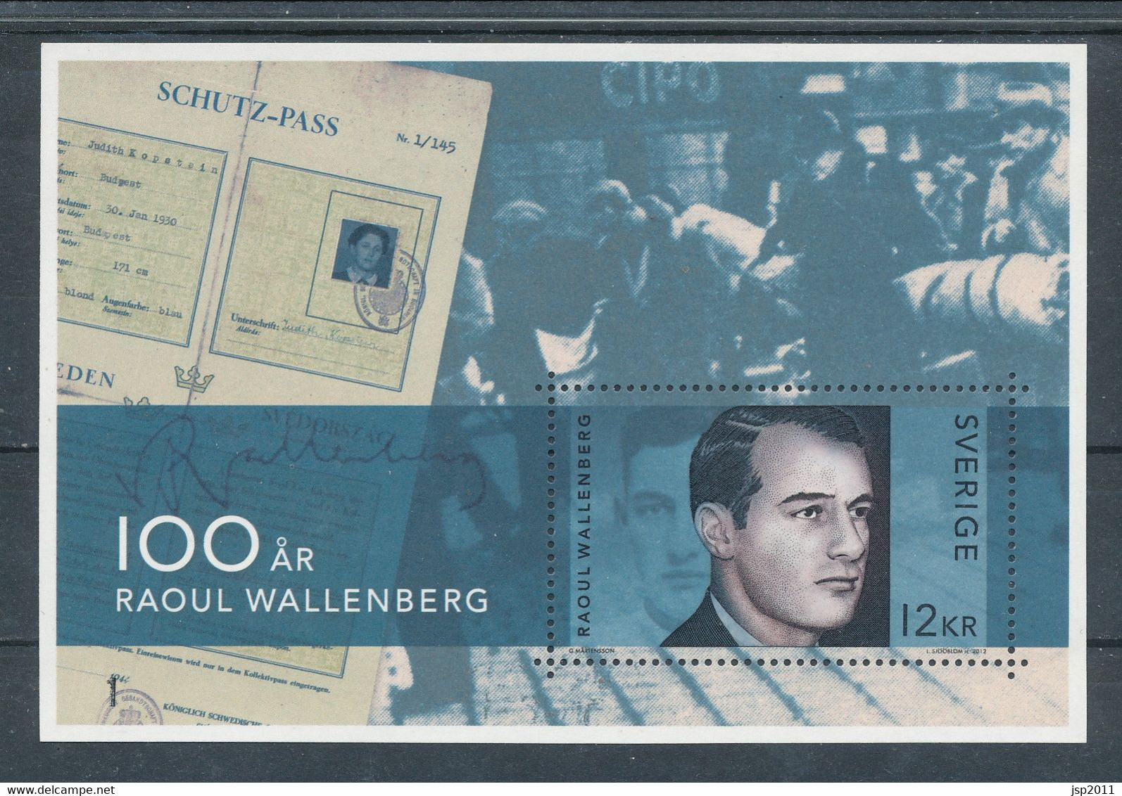 Sweden 2012. Facit # 2901, BL34. Raoul Wallenberg. MNH (**) Cyl 1 - Nuovi