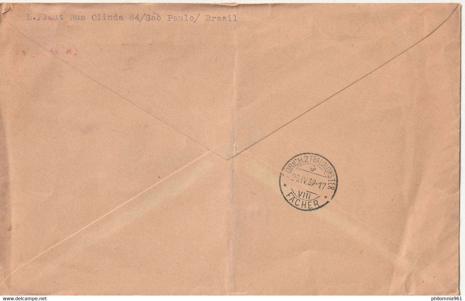 Brazil AIR FRANCE AIRMAIL REGISTERED COVER To Switzerland 1939 - Aéreo (empresas Privadas)