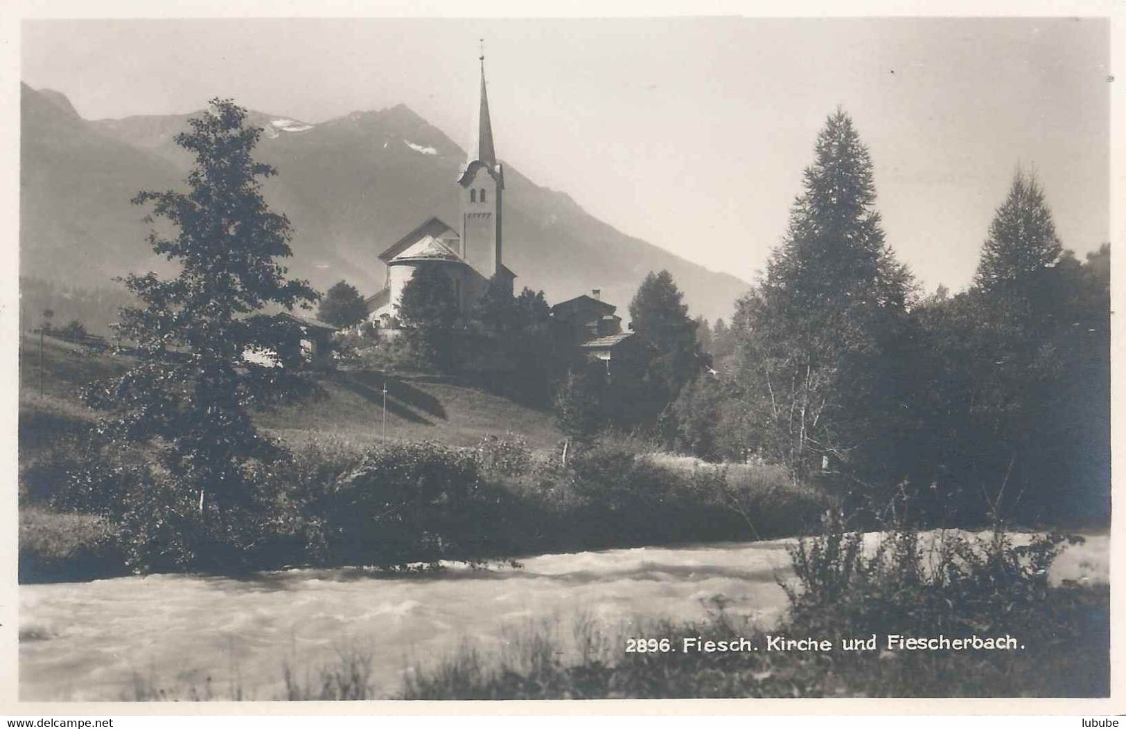 Fiesch - Kirche Und Fiescherbach        Ca. 1930 - Fiesch