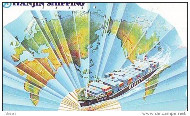 Télécarte JAPON * BATEAU * PHONECARD JAPAN * SHIP  (1315) TK * HANJIN SHIPPING *  SCHIFF * Schip - Boot - Barco - - Boten