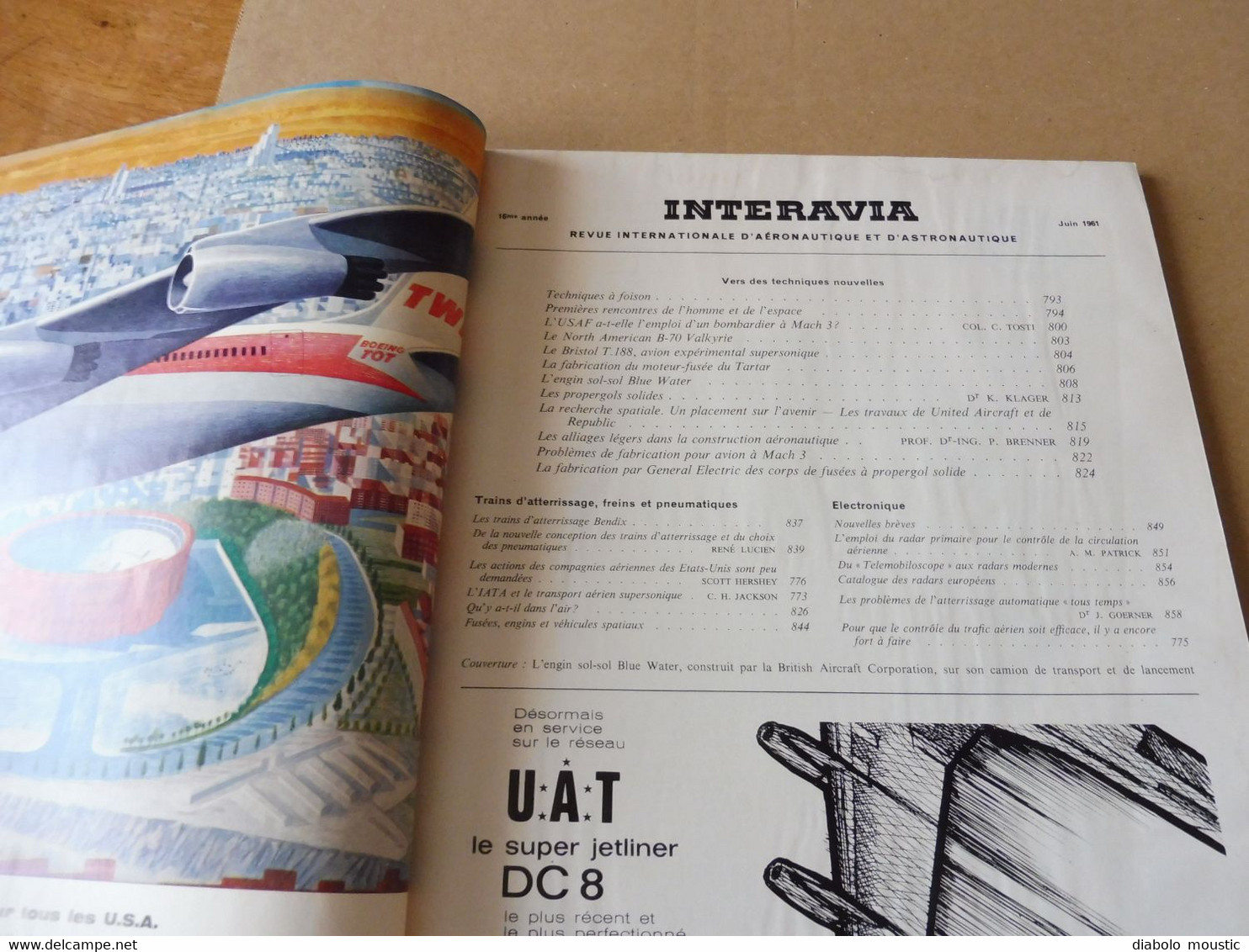 1961 INTERAVIA   - Catalogue Mondial Des Radars; Trains D'atterrissage;Engin Sol-sol Blue Water ; Nombreuses Pubs  ; Etc - Aerei